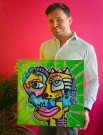 fargerik kunst maleri bilde abstrakt pop art kubisme art by hakon håkon morønning thumbnail
