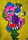 Fargerik kunst på papir (originalt maleri) thumbnail