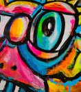 Detaljer fra originalt maleri - fargerik kunst på lerret (akrylmaleri) thumbnail