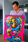 Norsk kunstner Håkon Morønning - Art By Hakon. Fargerikt portrett akrylmaleri  thumbnail