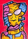 Fargerik kunst på papir - Akryl maleri med mye farger - Kunst av Håkon Morønning, Art By Hakon thumbnail
