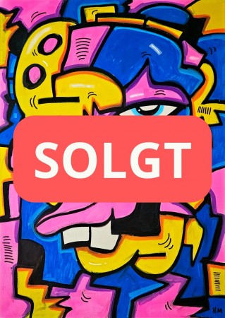 * SOLGT * “Certain Yet Clueless” 50x70 cm (Maleri på lerret) 