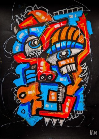 Kunst til salgs - “Dual Frequency” 30x42 cm (Kunst på papir)