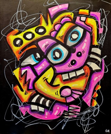 «Tangled in Neon» 50x60 cm (lerret)