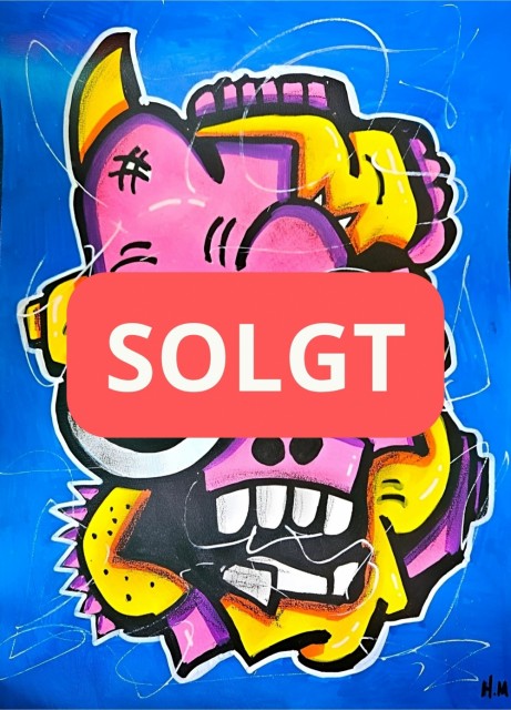 Fargerik pop art ekspresjonisme kunst maleri