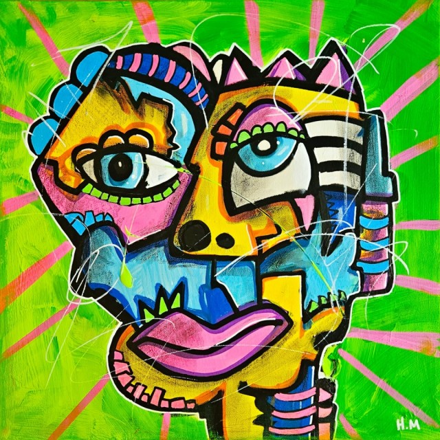 fargerik kunst maleri bilde abstrakt pop art kubisme