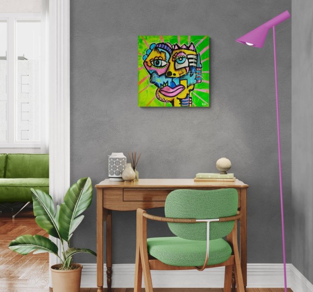 fargerik kunst maleri bilde abstrakt pop art kubisme