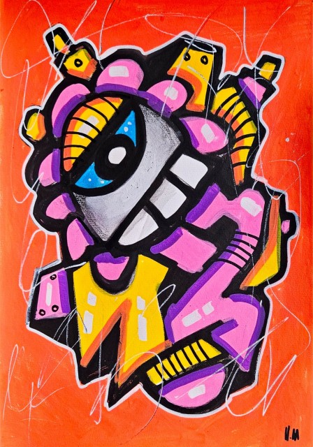 Fargerik pop art kunst på papir