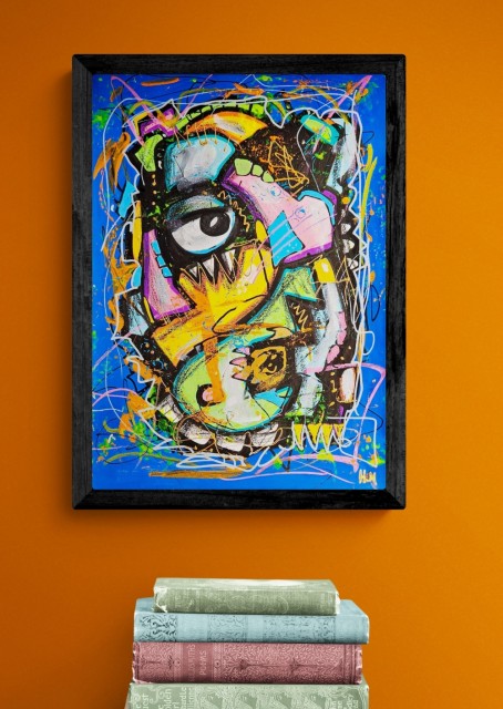 Forslag til presentasjon: Maleri på papir selges uten ramme