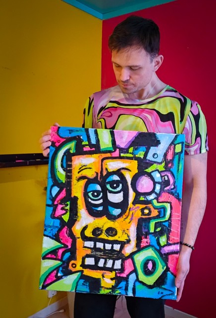 Fargerik kunst maleri på lerret - Norsk kunst - Art By Hakon - Norsk kunstner - Håkon Morønning