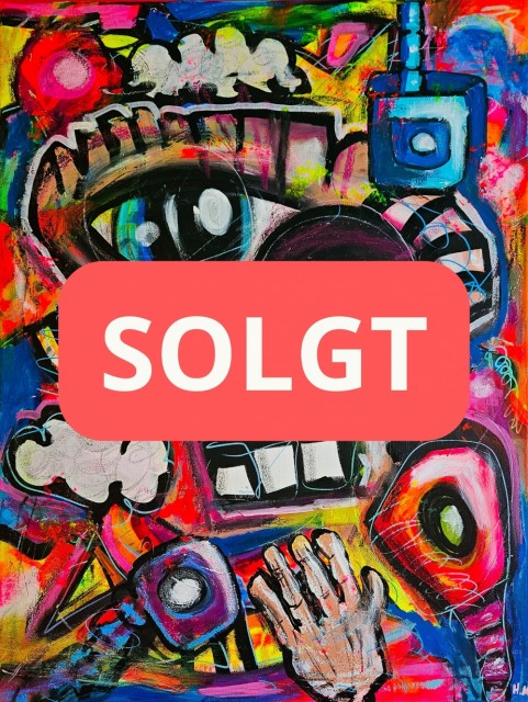 Fargerik kunst - Akrylmaleri på lerret - Pop art - Street Art - Ekspresjonisme