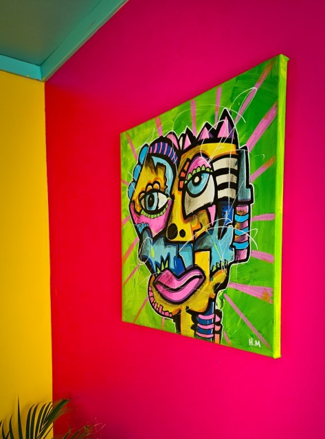 fargerik kunst maleri bilde abstrakt pop art kubisme