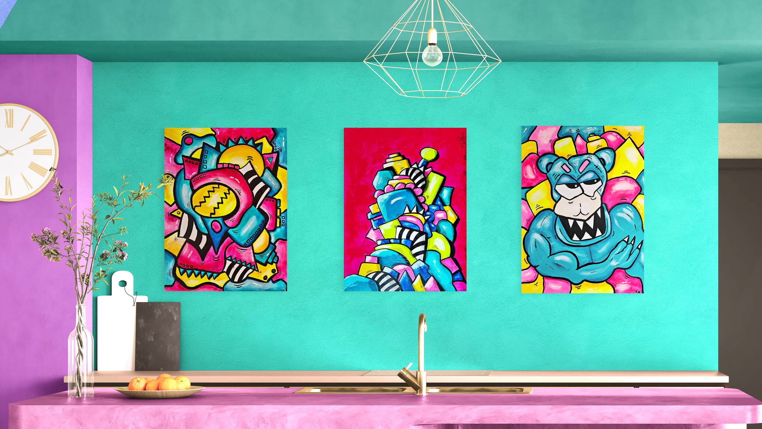 kunst-malerier-pa-kjokken-fargerik-kunst-til-salgs-kjop-kunst-pa-nett-kunst-nettbutikk-malerier-med-mye-farger-fargesterk-kunst