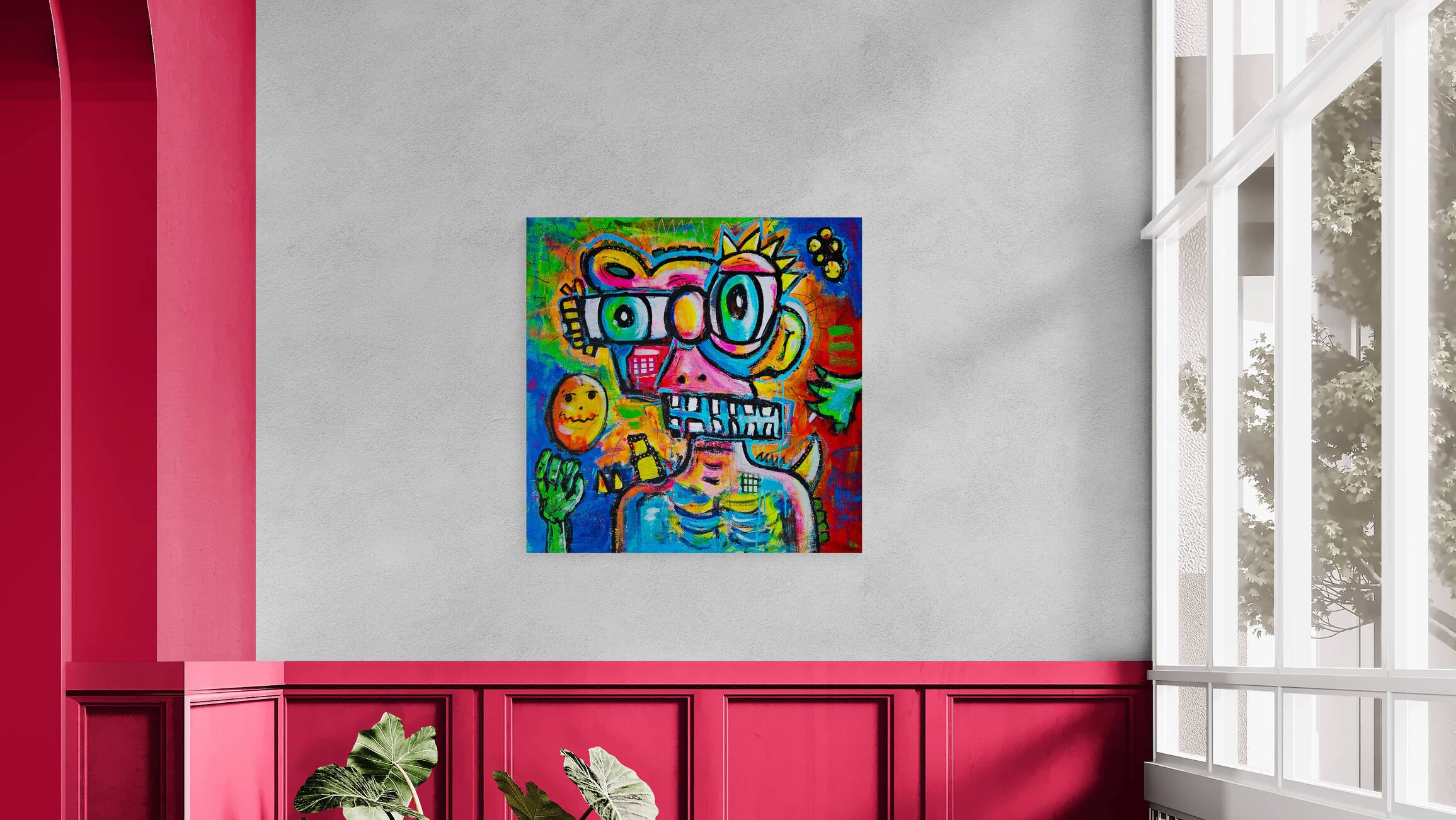 fargerik-kunstvegg-maleri-popkunst-ekspresjonisme