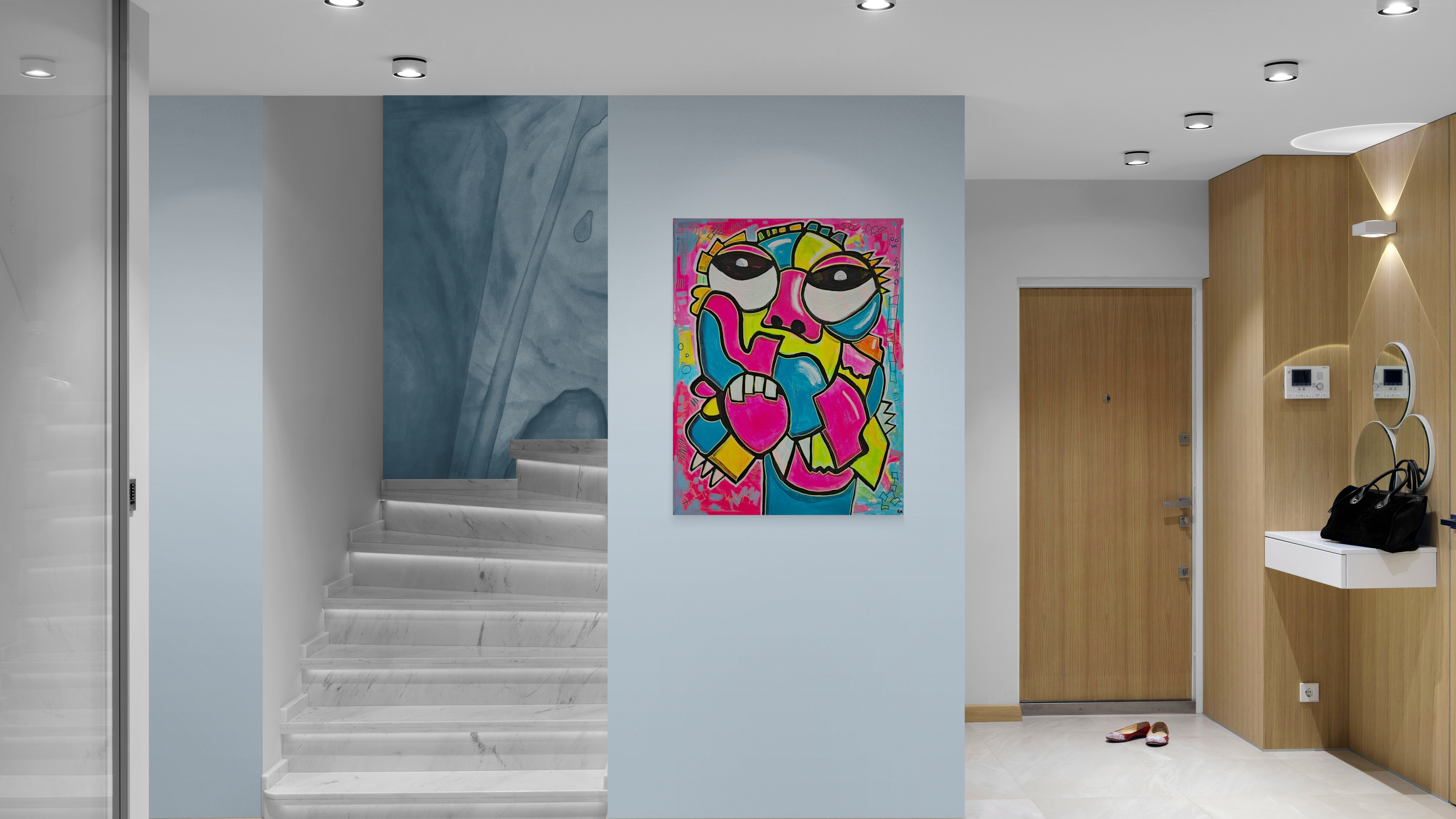 fargerik kunst maleri